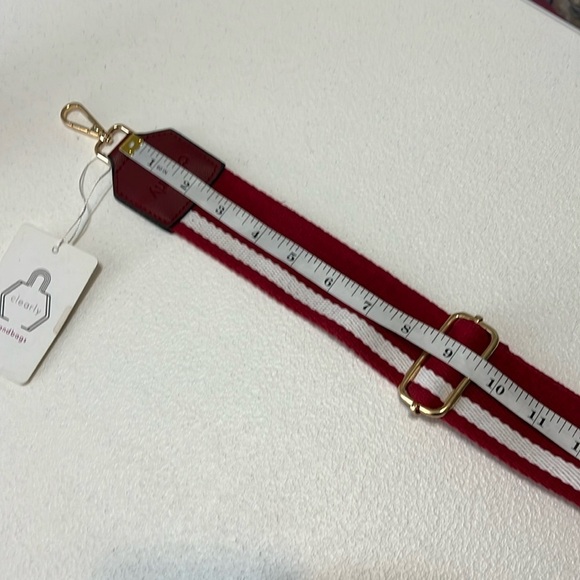 Purse Strap Bundle Maroon Stripe & Blue Plaid NWT - Picture 5 of 11
